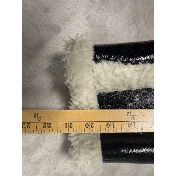 ASOS Oversized Parka In Cracked Vinyl With Borg US SIZE 10 - Picture 6 of 16